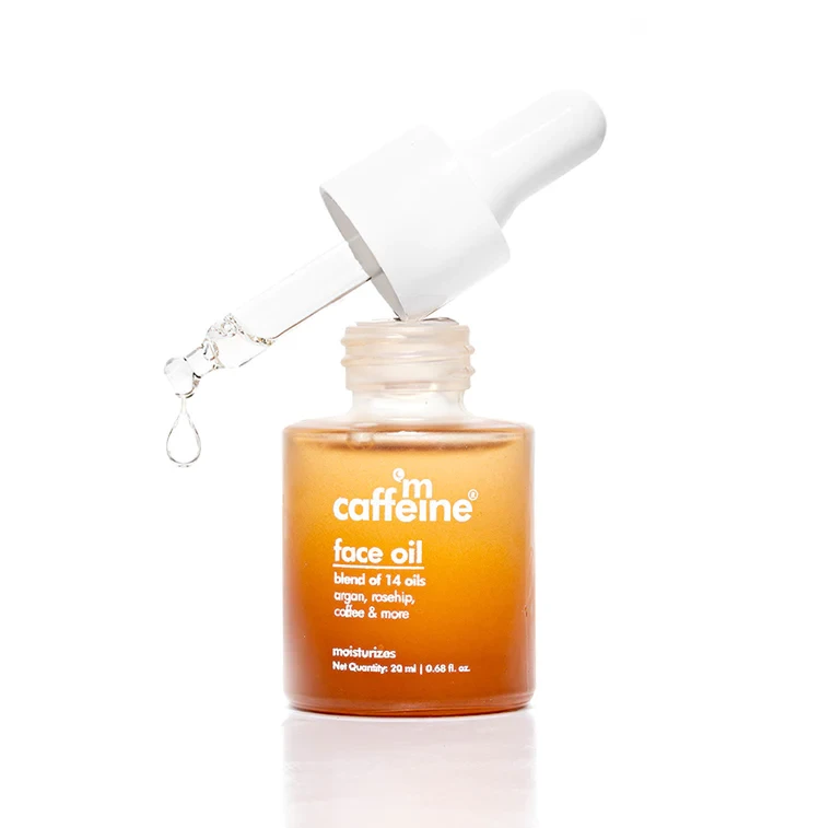 mCaffeine Coffee Face Oil for Dewy Glow | Blend of 14 Oils | Repairs Skin Barrier & Fights Dullness - 20 ml