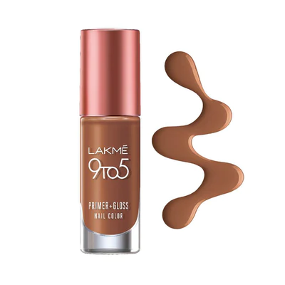 LAKMÉ 9 TO 5 PRIMER + GLOSS NAIL COLOR Caramel Case 6ml