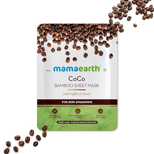 Mamaearth CoCo Bamboo Sheet Mask with Coffee and Cocoa for Skin Awakening - 25 g