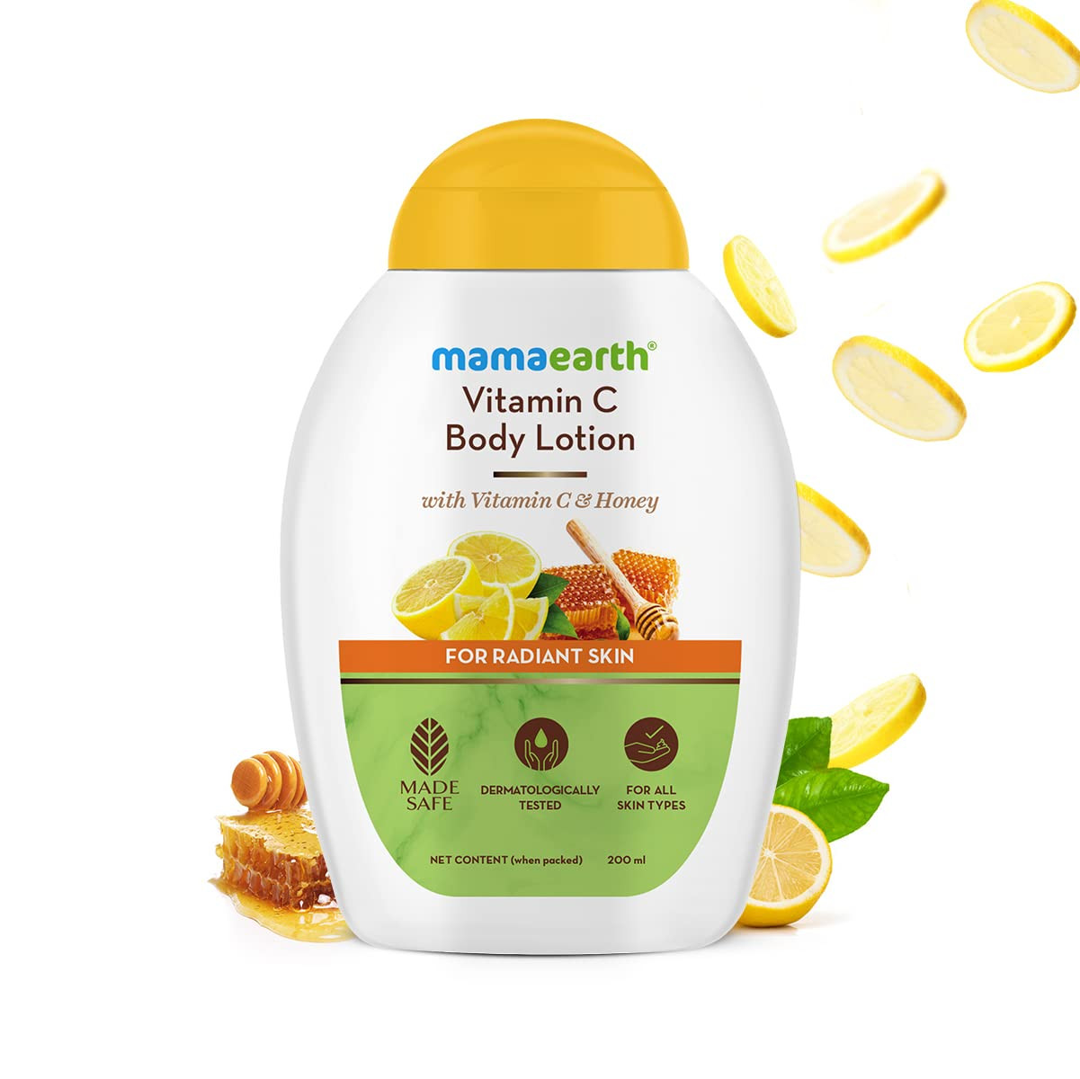 Mamaearth Vitamin C Body Lotion with Vitamin C & Honey for Radiant Skin – 200 ml Deep Hydration | Non-Greasy | Makes Skin Glow