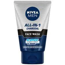 Nivea Men Face Wash-All in 1 Charcoal to Detoxify & Refresh Skin with 10x Vitamin C Effect 100g