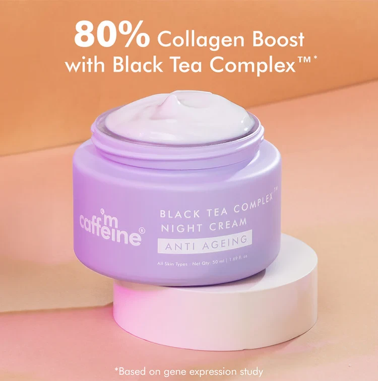 mCaffeine Anti-Ageing Night Cream with Black Tea Complex™ | Boosts Collagen by 80% - 50 ml