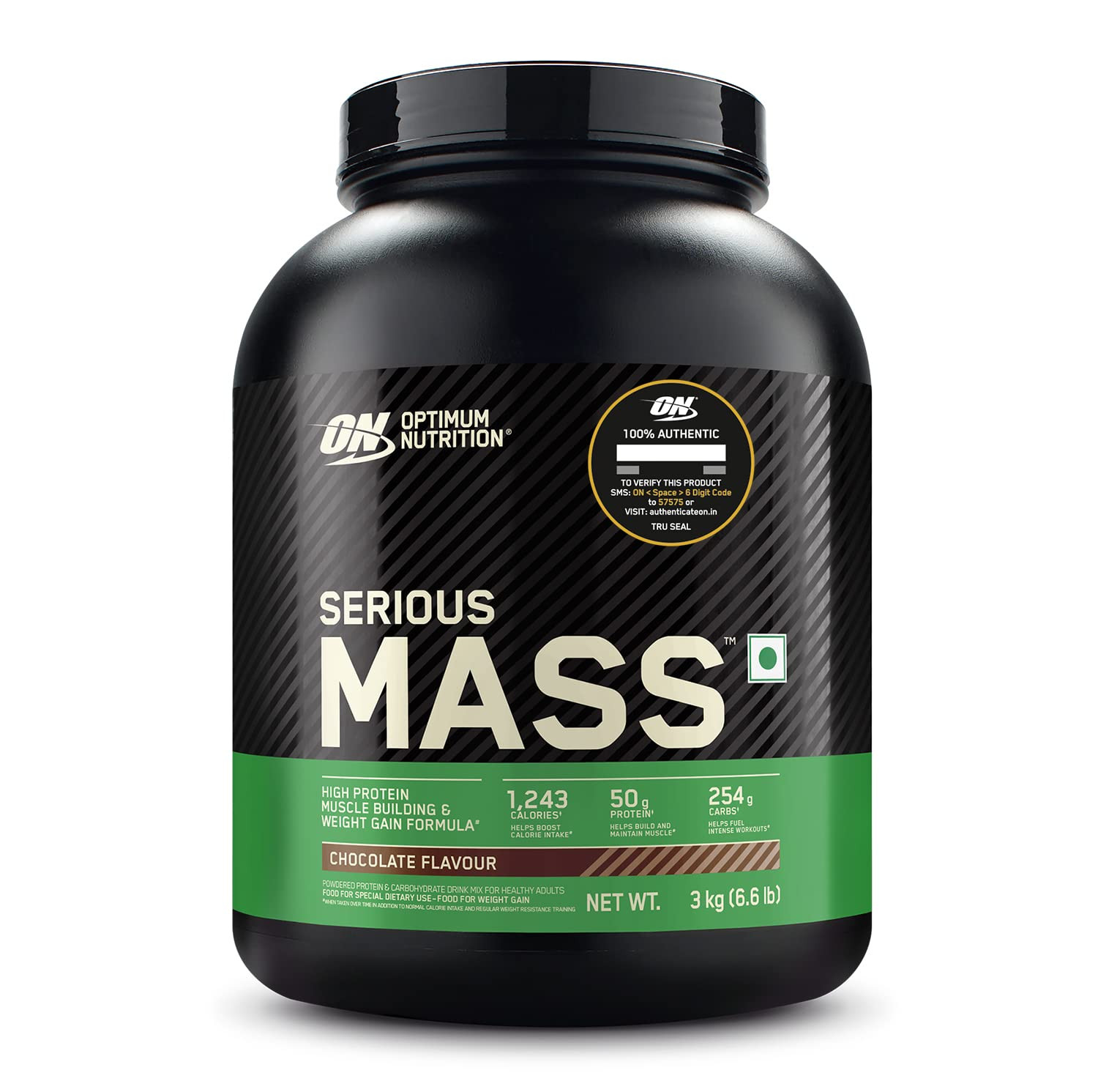 Optimum Nutrition (ON) Serious Mass High Protein for Weight Gain & Muscle Building | Flavour Powder Chocolate 6.6 lb