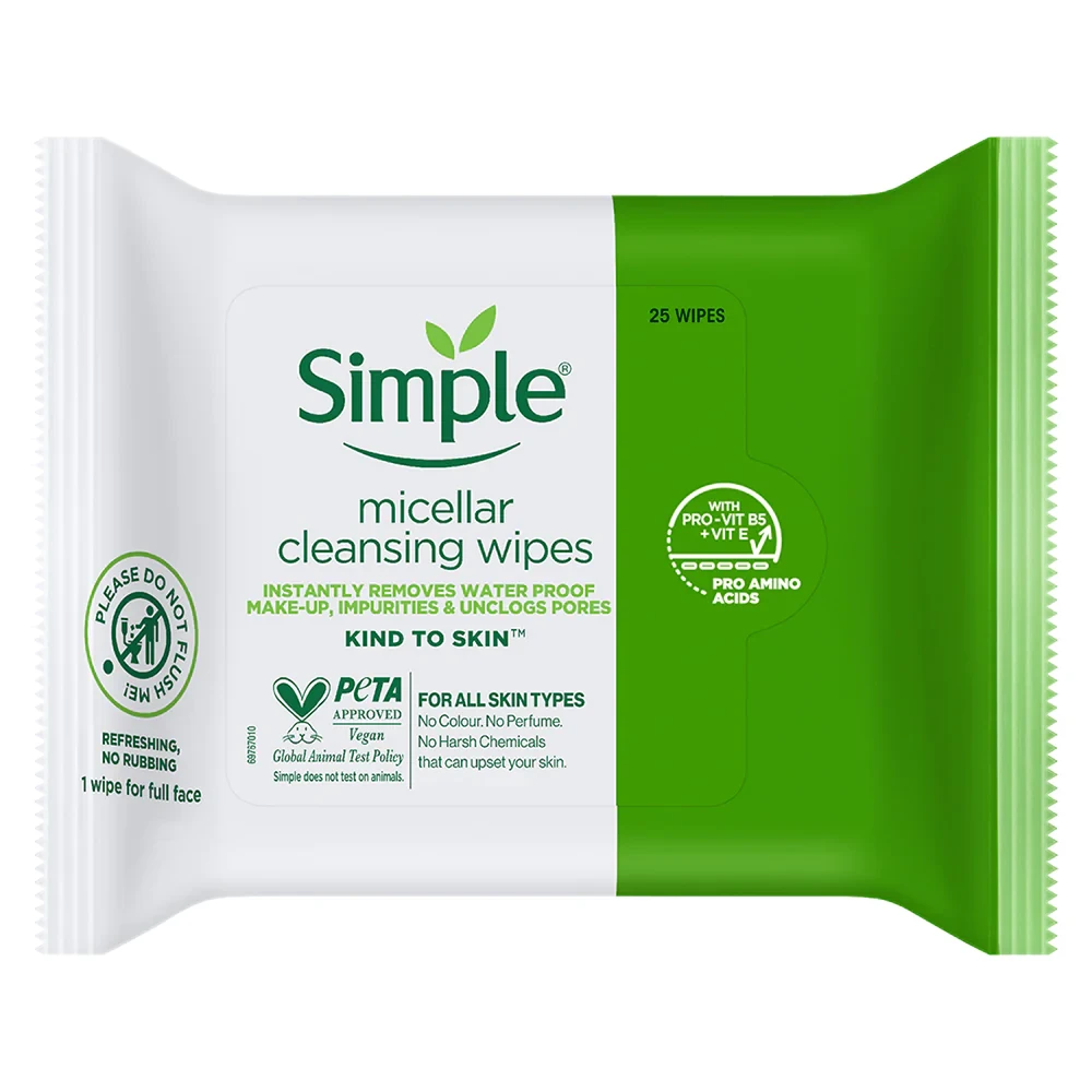 Simple Micellar Cleansing Wipes 25 wipes