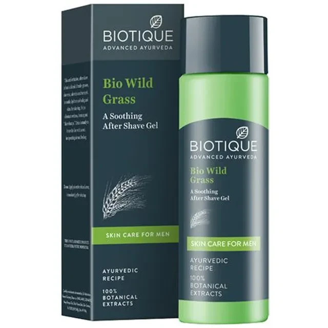 BIOTIQUE Wild Grass After Shave Gel - Soothes & Refreshing Skin, For Men, 120 ml