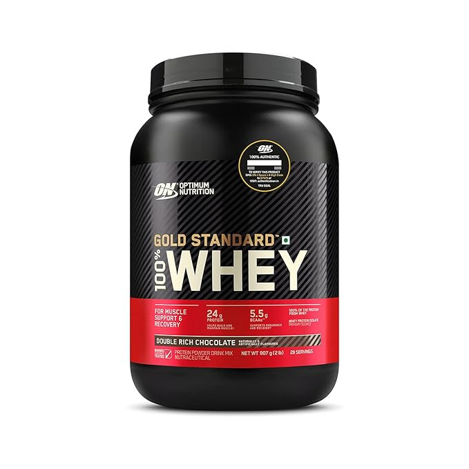Optimum Nutrition (ON) Gold Standard 100% Whey Protein | For Muscle Recovery | No Added Sugar | Flavour Powder Double Rich Chocolate