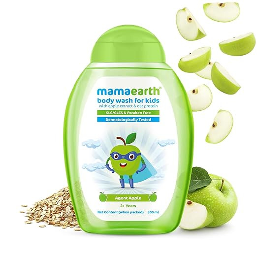 Mamaearth Agent Apple Body Wash for Kids with Apple and Oat Protein - 300 ml