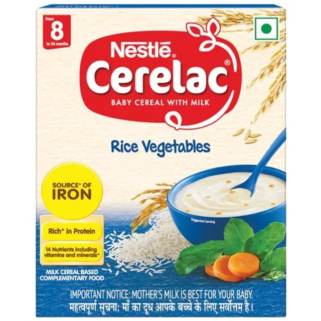 Nestle Cerelac Baby Cereal with Milk Rice Vegetables (From 8 to 12 Months) Powder 300 gm
