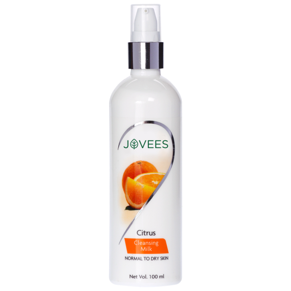 JOVEES HERBAL Citrus Cleansing Milk with Lemon Peel Extract, Almond & Coconut Oil | For Normal to Dry Skin 100ml