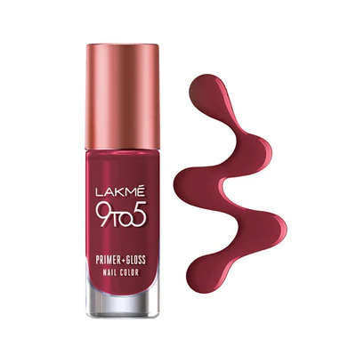 LAKMÉ 9 TO 5 PRIMER + GLOSS NAIL COLOR Scarlet Blaze 6ml