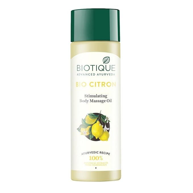 BIOTIQUE Body Massage Oil - Stimulating, Bio Citron, 200 ml