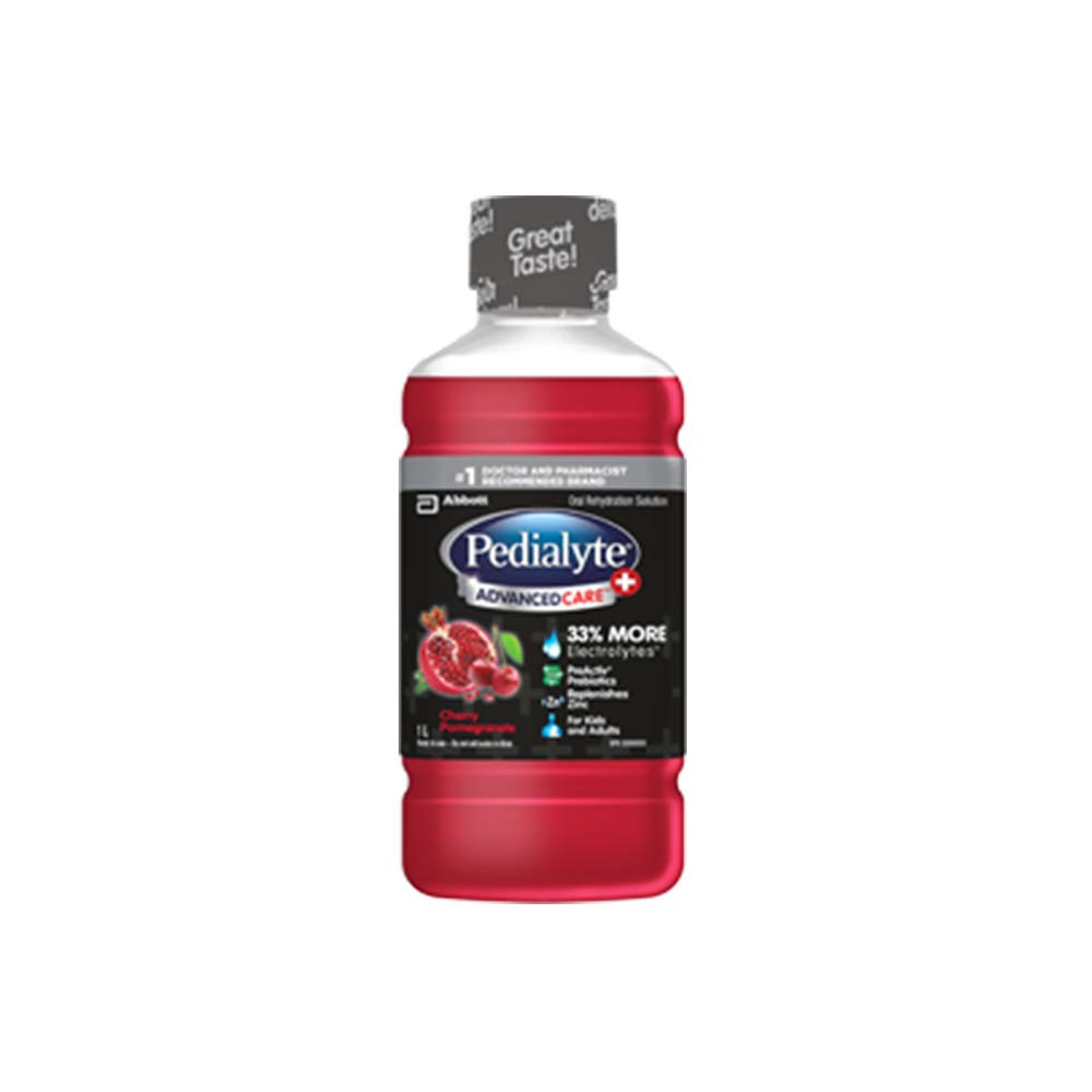 Pedialyte Advanced Care Plus Electrolyte Oral Rehydration Solution Cherry Pomegranate 1L