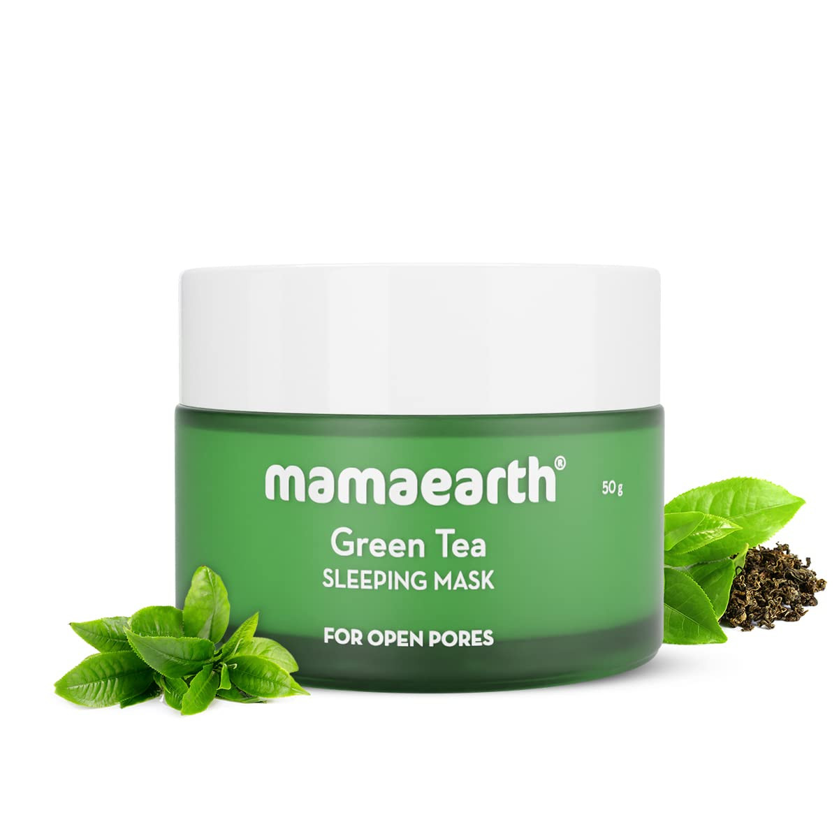 Mamaearth Green Tea Sleeping Mask with Green Tea & Collagen for Open Pores – 50 g Gives 24-Hour Hydration | Firms & Smoothens Skin