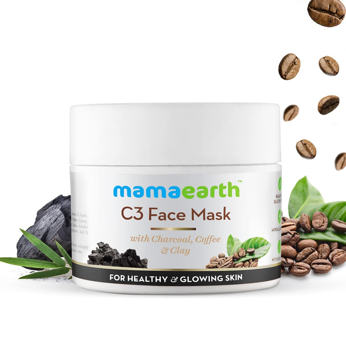 Mamaearth C3 Face Mask for healthy and glowing skin, 100ml Brightens| Makes Skin Glow| Reduces Acne & Pimples