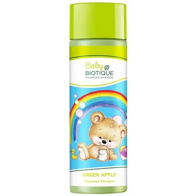 BIOTIQUE Green Apple Baby Shampoo - Soap Free, Gentle, 180 ml