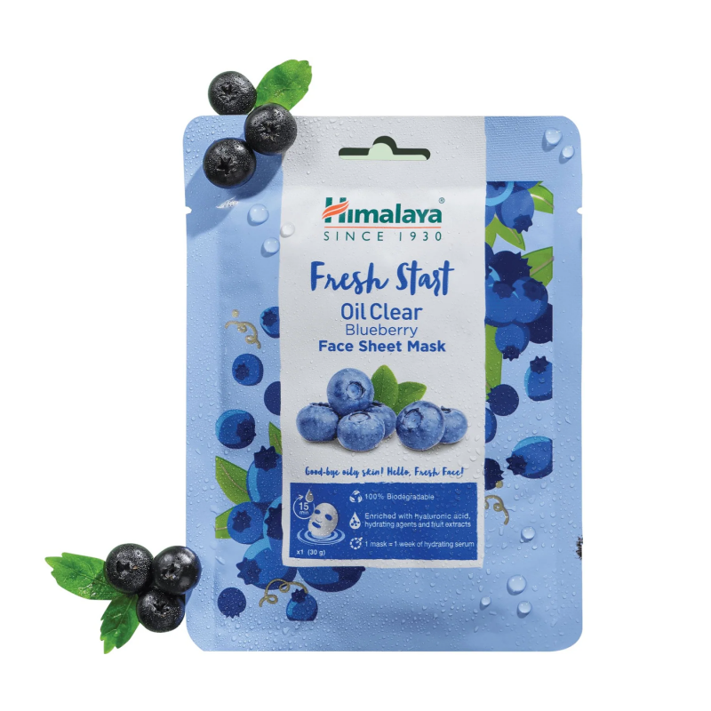 Himalaya Fresh Start Oil Clear Blueberry Face Sheet Mask 30g