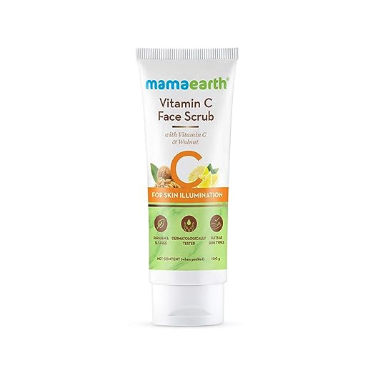 Mamaearth Vitamin C Face Scrub for Glowing Skin, With Vitamin C and Walnut For Skin Illumination - 100 g